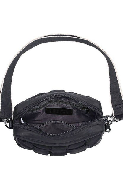 MINI WOVEN CROSSBODY PUFFER BAG